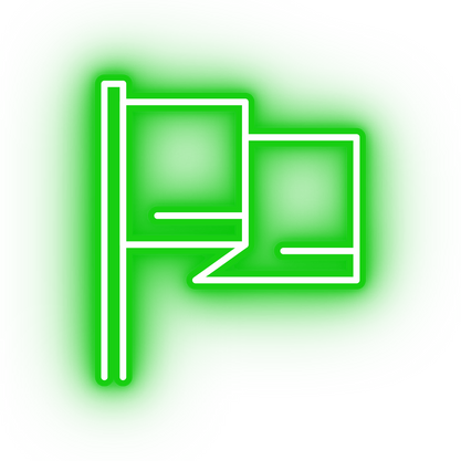 Neon green flag icon